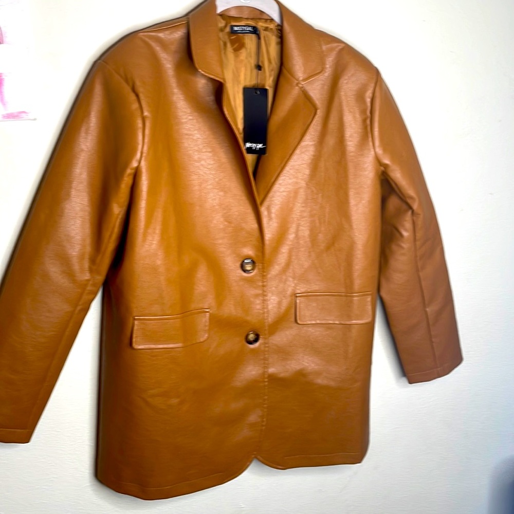 Donated 5/15 Nasty Gal oversized Outta the way vegan blazer jacket, size 2 NWT - Picture 1 of 7
